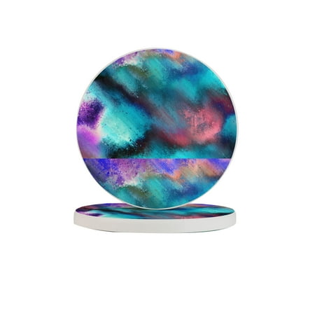 

Circular Drink Coasters Set Colorful Abstract Background Beautiful Home Decor Diatomite Heat-Resistant Diatomite Protect Table Countertop