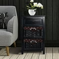 thumbnail image 3 of Costway Black Night Stand 3 Tiers 1 Drawer Bedside End Table Organizer Wood W/2 Baskets, 3 of 12