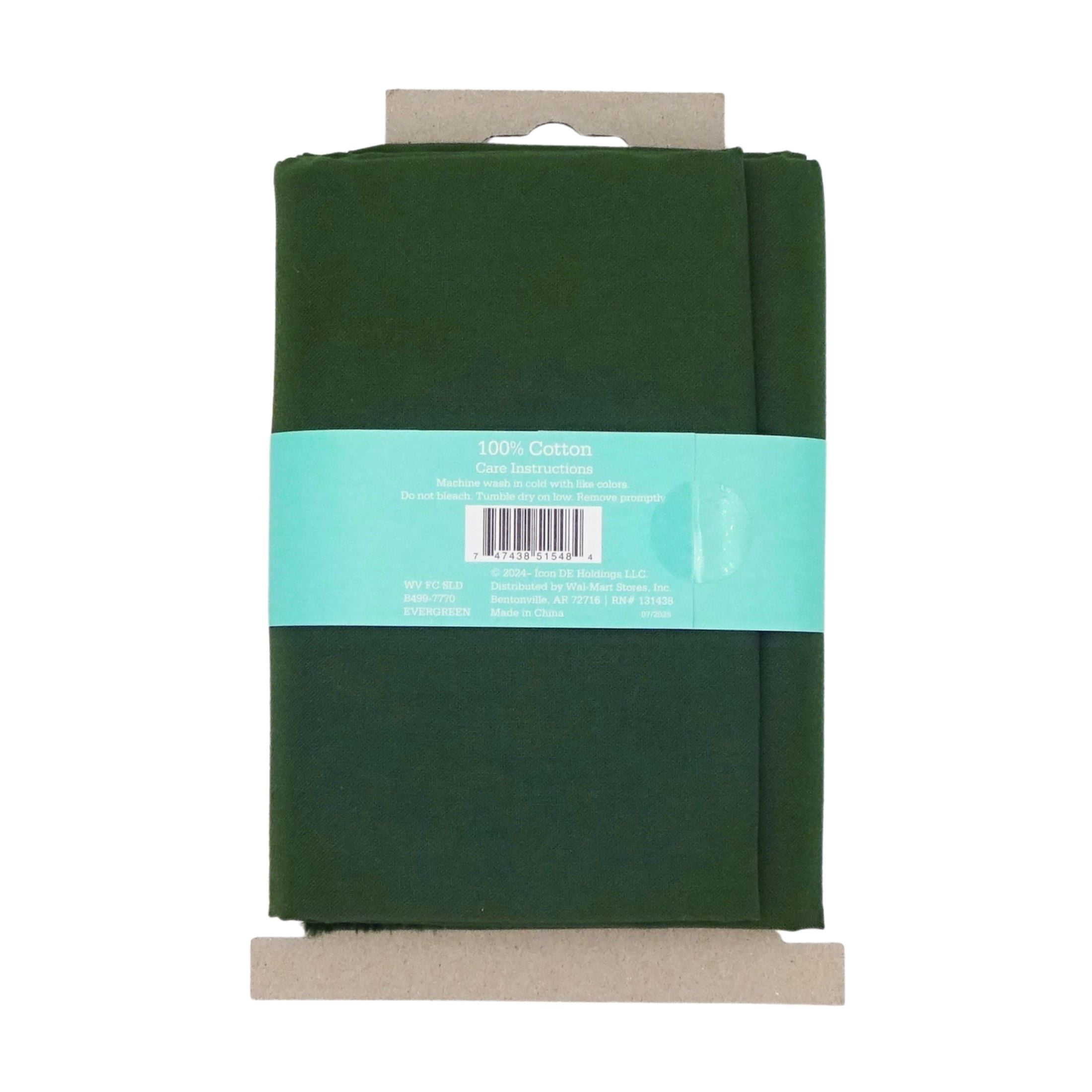 Waverly Inspirations 1 Yard Cut 100% Cotton Solid Fabric, Evergreen, 44" Wide for Quilting & Sewing
