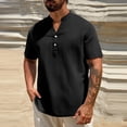 thumbnail image 1 of pstuiky camisetas de manga larga para hombre, Camisas de manga larga con cuello alto y botones sólidos para hombre camisetas de hombre m, 1 of 8