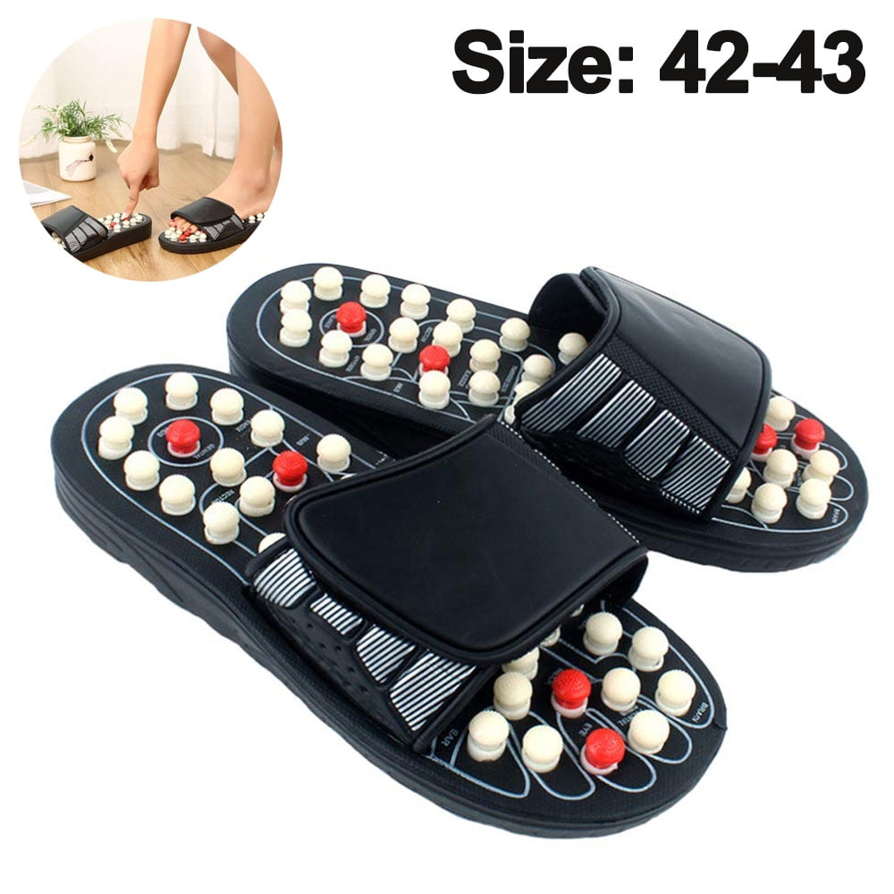 New Unisex Health Reflexology Nature Stone Wooden  Foot Massager Slippers Shoes