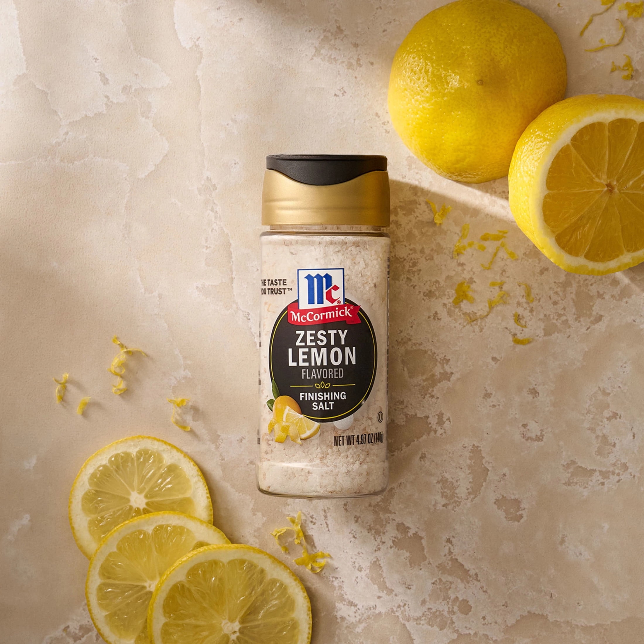 (3 pack) McCormick Kosher Zesty Lemon Finishing Salt, 4.97 oz Bottle