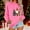 Pink, variant on Women's Graphic Christmas Sweatshirt Featuring Santa Claus and Christmas Tree Print Round Neck Comfortable Loose Wear