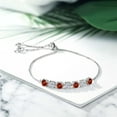 thumbnail image 3 of Gem Stone King 925 Sterling Silver Red Garnet and Lab Grown Diamond Bracelet for Women | 3.20 Cttw | Gemstone January Birthstone | Round 4.5MM, 3 of 3