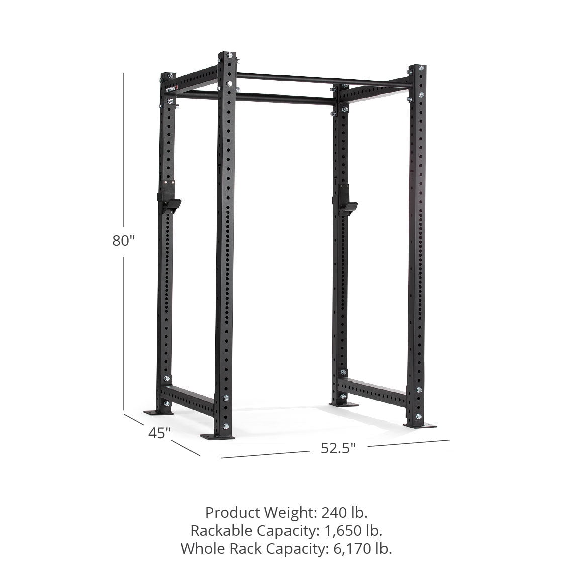 Titan Fitness X-3 Series Short Bolt-Down Power Rack 36-in. Depth
