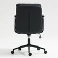 thumbnail image 5 of GAKMCIL PU Leather Ergonomic Office Chair, Mid Back Arms Swivel Desk Chair with Double Cushion, Height-Adjustable Seat, Backrest can be Tilted 40°, 350lb Load for Study, Office and Bedroom (Black), 5 of 13