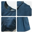 thumbnail image 6 of Diufon Baby Girls' Denim Dresses Solid Color Button Dress Crewneck Puff Short Sleeve Dress with Pockets, 6 of 6