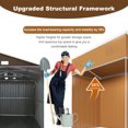 thumbnail image 6 of 8x4 FT Outdoor Storage Shed, Metal Lean to Shed with Windows, Lockable Door & Ventilation, Garden Tool Shed Pet Shelter for Backyard, Brown, 6 of 8