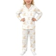 thumbnail image 2 of Easter Pajamas for Kids Silk Pjs Kids Long Sleeve Cute Print Button down Nightwear Lounge Sets Boys Pajamas Size 4-5 Years, 2 of 4
