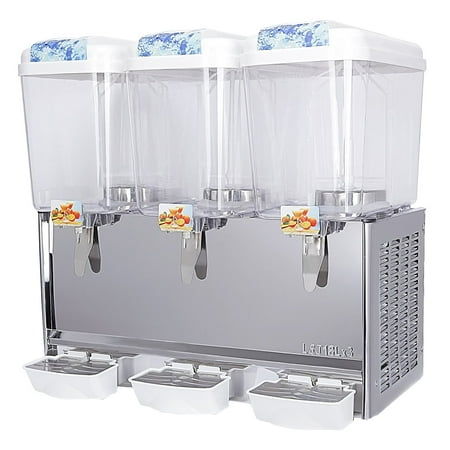 Kuppet Commercial Beverage/Juice/Drink Dispenser,14.25 Gallon 3 Tanks,Fruit Ice Tea Cold Drink with Spigot,Restaurant Buffet Food Service Catering Beverage Dispensers,Cold 380W