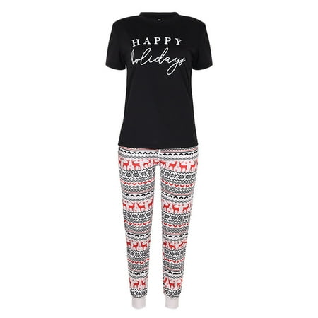 

Christmas Pajama Set for Women Casual Comfy Printed Crewneck Tops and Pants 2 Piece Outfit Sleepwear Pjs Set