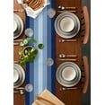 thumbnail image 3 of Table Runner 108 Inches Long for Kitchen Dining, Navy Blue Ombre Dresser Scarf Farmhouse, Dining Table Decorations for Wedding/Parties, Gradient Navy Blue Woods Farmhouse 13 x 108 In, 3 of 9