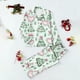 thumbnail image 1 of Puyaiuu Women 2 Piece Christmas Satin Pajama Set Cute Print Long Shirt Loose Shorts Matching Set Loungewear Gift, 1 of 5