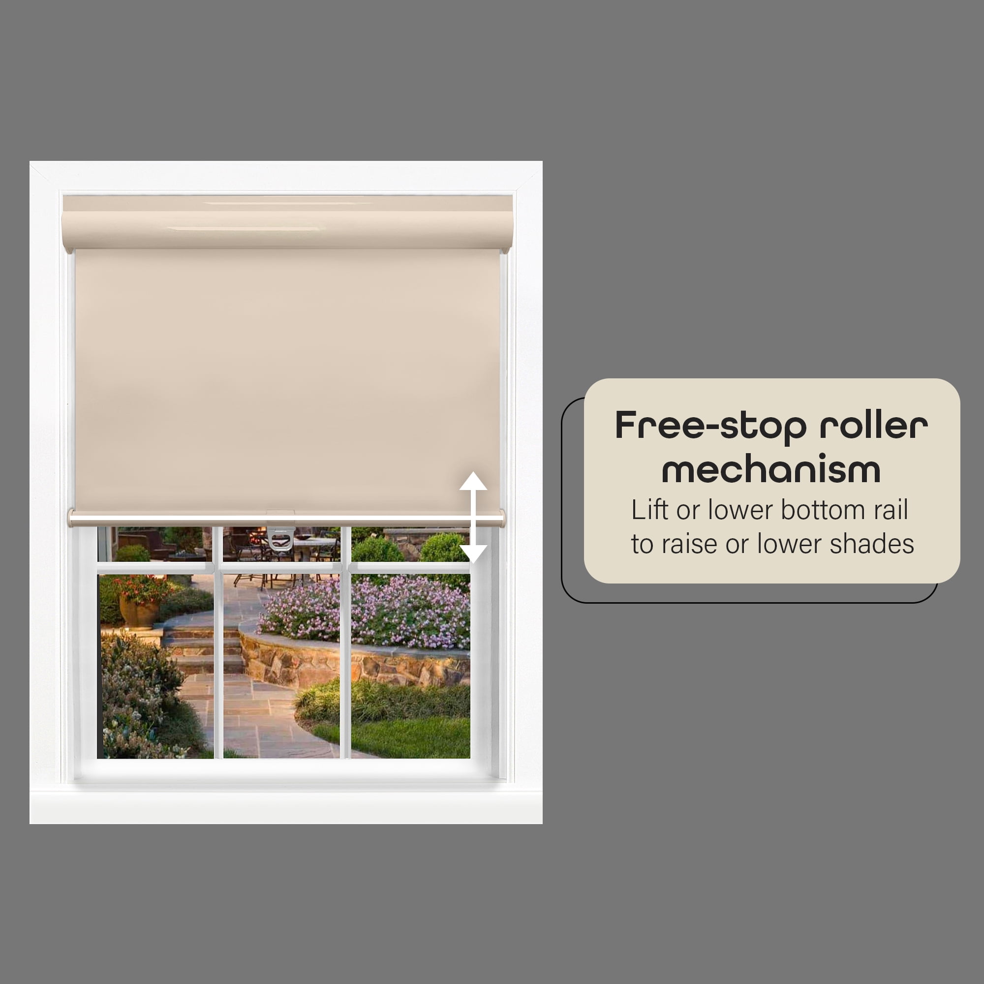 Achim Cordless Glide n' Go Blackout Vinyl Roller Shade 28"x72" Ivory