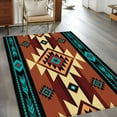 thumbnail image 3 of Turquoise Red Area Rug 3x5 FT, Non Slip Entryway Bedside Carpet, Southwest American Native Abstract Pattern Washable Soft Floor Carpet Indoor Mat Non-Shedding Throw Rug for Dorm Kitchen Home Office, 3 of 9