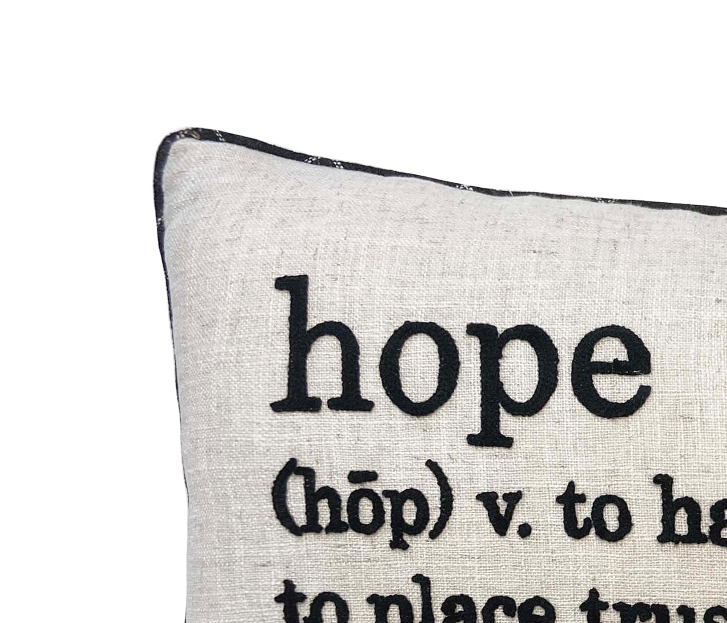 Mainstays Decorative Throw Pillow, Hope, Oblong, Ivory and Black, 12''x22'', 1 Pack