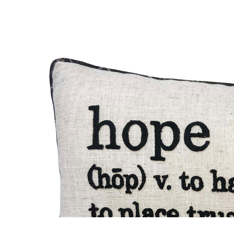 Mainstays Decorative Hope Lumbar Pillow Ivory Black 12x22