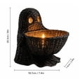 thumbnail image 3 of Hand Woven Black Rattan Ghost Candy Bowl, 2-in-1 Halloween Basket with Hollow Eye Candle Holder, PVC Material Storage for Treats Snacks, Spooky Tabletop Decor for Home Party Entryway Seasonal Display, 3 of 7