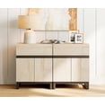 thumbnail image 3 of WAMPAT 2 Pack Nightstand with 1 Drawer and 1 Storage Cabinet, Modern Bedside Table with 2 Open Door for Bedroom, Wood Rustic Side End Table for Living Room, Light Oak, 3 of 10