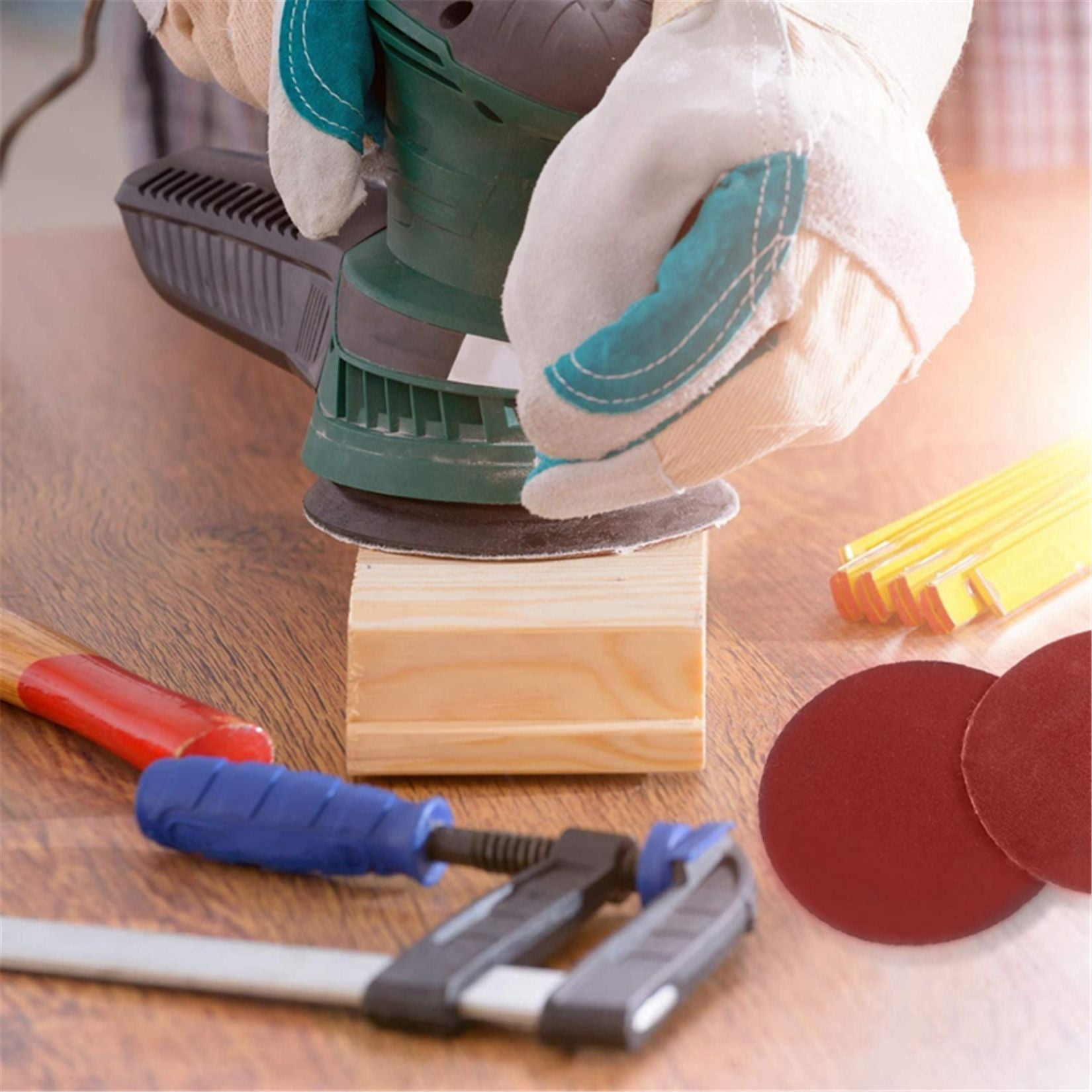 100 Pack Sanding Discs Set, 6" PSA Self Stick Sandpaper 320 Grits for Random Orbital Sander