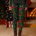 thumbnail image 2 of Rutainlusire Womens Trendy Christmas Printed Leggings Comfy Yoga Pants 2025 Winter Women's Christmas Printed High Waist Long Yoga Pant Running Loose Leisurely Pants, 2 of 5