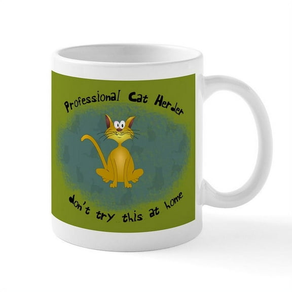 CafePress - Professional Cat Herder Funny Mug - 11 oz Ceramic Mug - Novelty Coffee Tea Cup
