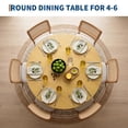 thumbnail image 4 of Space-Saving Round Dining Table for 4 – Modern Wooden Kitchen Table with Sturdy Pedestal Base, Compact Size, Easy Assembly, Great for Small Apartments, Natural Wood Color, 4 of 7