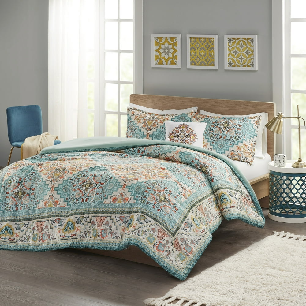 Home Essence Apartment Kalani Seersucker Boho Printed Comforter Set