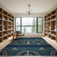 thumbnail image 2 of ODIKA 9'x12' Washable Area Rug Boat Ocean Hooked Compass Navigation Theme Traditional Sailing for Dining Room, Basement, Large Office, Non-Slip Chair-Friendly, 2 of 7