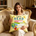 thumbnail image 1 of Aufmer Letter Printed Reading Theme Cushion Cover Literary Element Design Soft Fabric Texture For Home Living Room Sofa Bedroom Study Space Decor(45*45cm), 1 of 9