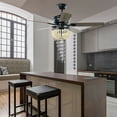 thumbnail image 3 of Gymax 52'' Retro Ceiling Fan Light w/ Reversible Blades Remote Control Matte Black, 3 of 10