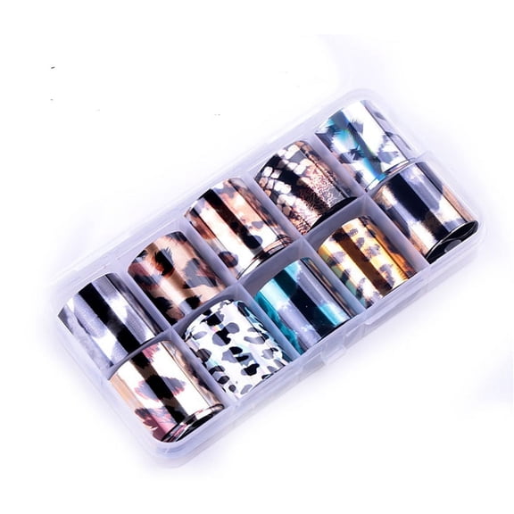 10 Piece Holographic Nail Foils Set, Starry Sky Nail Art Transfer Stickers for Manicure Designs, TIKA