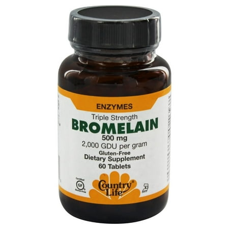 Country Life - broméline Force Triple Enzymes 500 mg. - 60 comprimés