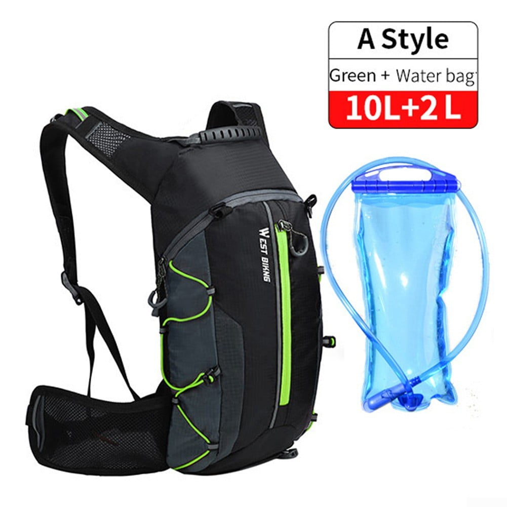 Lightweight Waterproof Durable Camping Daypack Bicycle Rucksack 10L Foldable Hydration Backpack Outdoor Folding Storage Compartment for Cycling Running Hiking Fishing