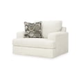 thumbnail image 3 of Benjara Henly 51 Inch Accent Chair, 1 Pillow, Oversized Loose Seat, White Polyester, 3 of 6