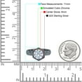 thumbnail image 4 of Black Tone, Simulated Cubic Zirconia Size-6 Art Deco Engagement Bridal Ring Hammered Finish Hexagon Round 925 Sterling Silver, 4 of 7