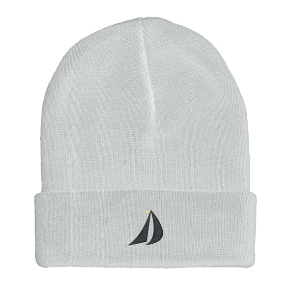 Embroidered SailBoat, Mainsail and Geneo Sailing Logo Hat-EM-0050-White
