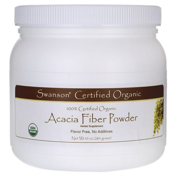 Swanson Acacia Fiber Powder Certified 100 Organic 10 oz Powder
