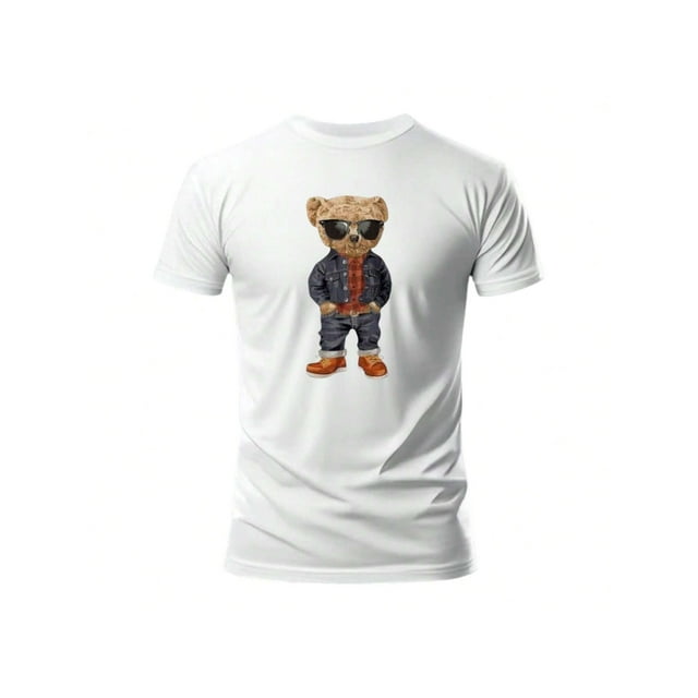 Playera De Oso Fashion Ropa Para Hombre Color Blanco Talla Mediana Marca Emil SaEs
