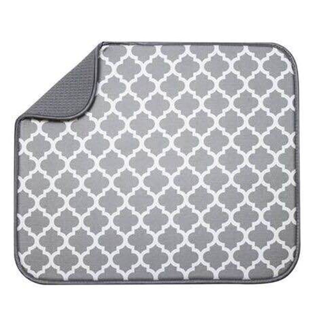 1 Dish Drying Mat  Absorbent Pad Anti Skid 18x14 Draining Under Dish Glass Rack 