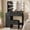 Black-34.6"W, variant on VEANERWOOD Makeup Vanity with Lighted Mirror & Power Strip, Modern Vanity Table Set with 2 Drawer, for Bedroom Bathroom,Black