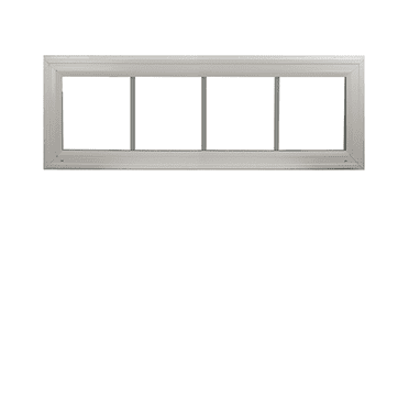 Double Pane Transom Window 48" x 12" with Grids Fixed Window White Vinyl DP50 Argon Filled Glass Windows