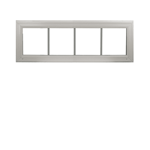 Double Pane Transom Window 48" x 12" with Grids Fixed Window White Vinyl DP50 Argon Filled Glass Windows