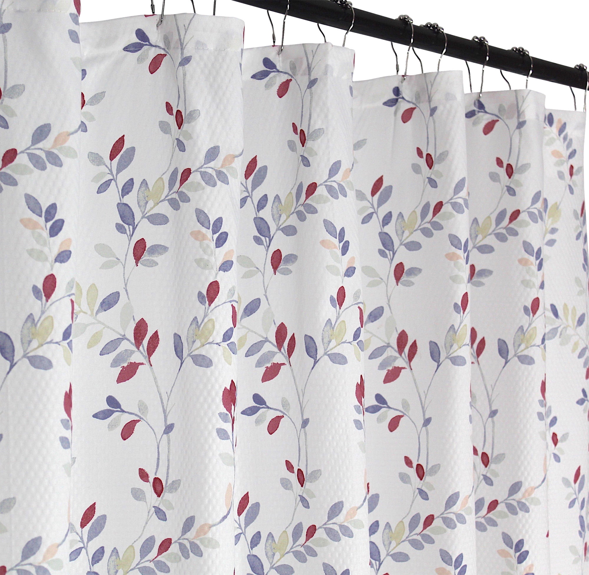 White Fabric Shower Curtain: for Bathroom: Colorful Red Green Blue