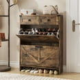 thumbnail image 1 of Vabches Armoire de Rangement pour Chaussures avec 2 Tiroirs Basculants et 2 Tiroirs, Armoire à Chaussures Mince Style Ferme pour Entrée, Brun Rustique, 1 of 8