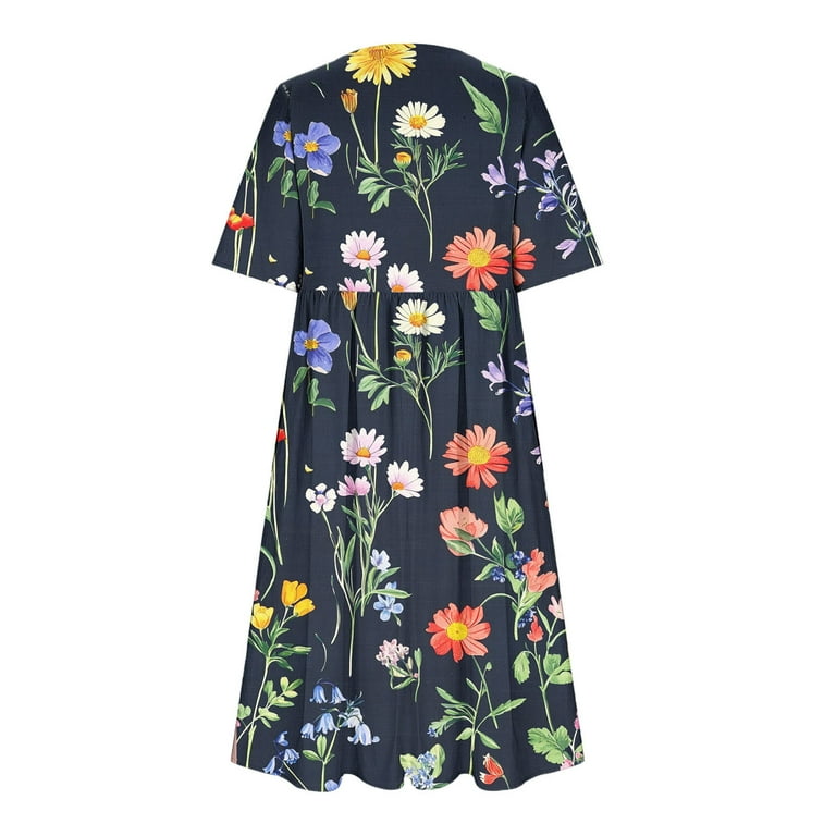 colourful summer maxi dresses ZVAVZ Tshirt Dress for Women 2025 Trendy Floral Printed Short Sleeve Maxi  Dresses Casual Flowy Long Dress with Pockets Ofertas Prime Army Green M