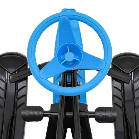Snow Racer Sled, Ski Sled Slider Board Toddler Sled with Steering Wheel & 2 Serrated Foot Brakes, Snow Sled Snowboard Fun Outdoor Snow Toys for for Teenagers