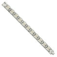 thumbnail image 3 of Stainless Steel Polished With 14k Gold Sparkle-Cut Link Bracelet - 8 Inch, 3 of 4