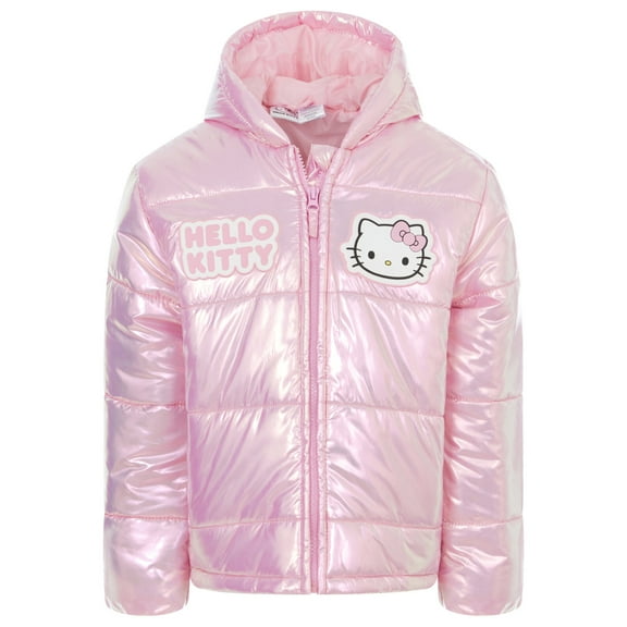 Hello Kitty Hooded Zip Up Winter Coat Puffer Jacket Little Kid to Big Kid