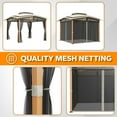 thumbnail image 3 of MeetLeisure 9.8 Ft.W x 9.8 Ft.D Patio Outdoor Garden Gazebo, Double Roof Soft Canopy with Mosquito Netting for Backyard,Beige, 3 of 12